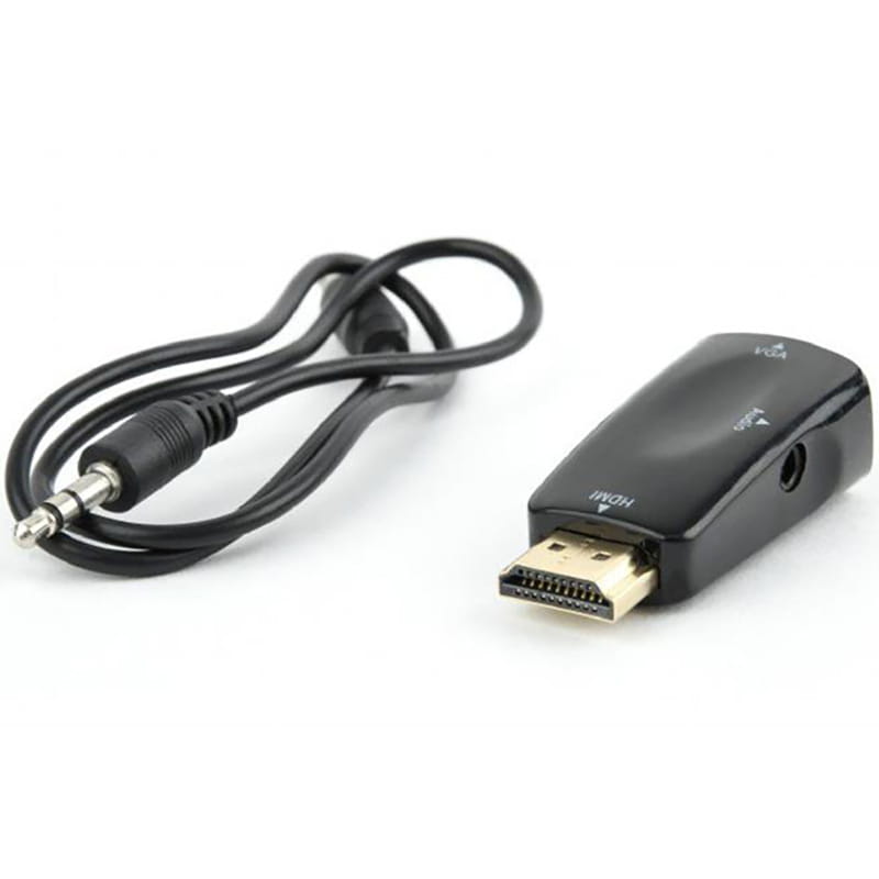 Адаптер Cablexpert (AB-HDMI-VGA-02) HDMI-VGA/3.5 мм, черный