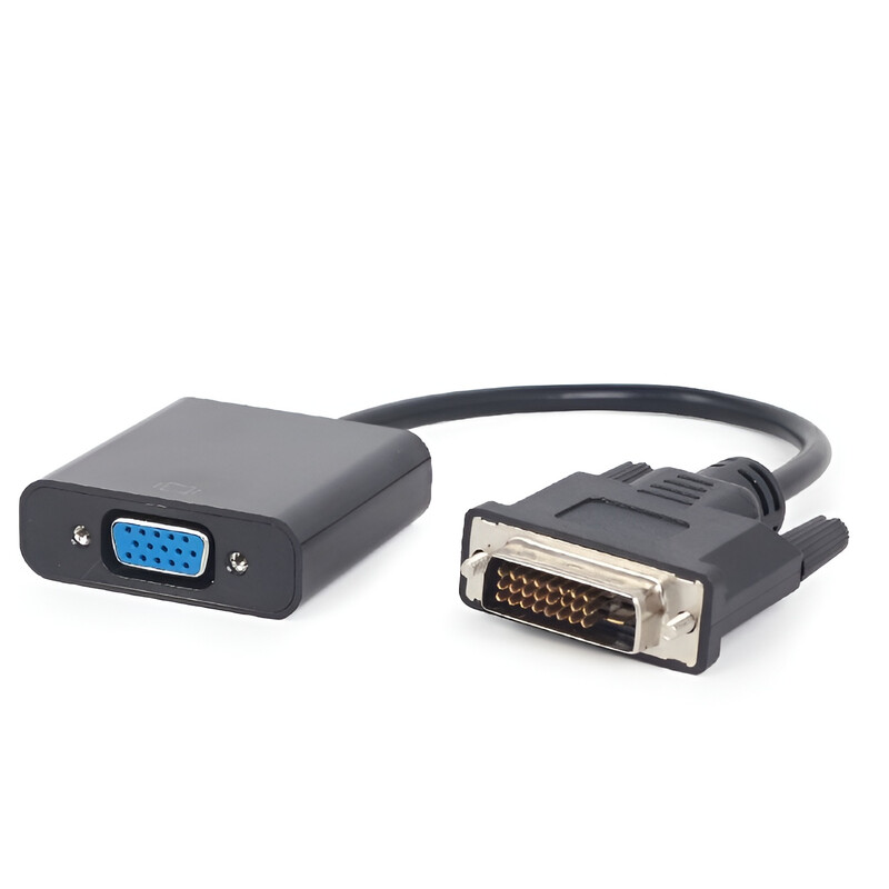 Адаптер Cablexpert DVI - VGA (M/F), 0.2 м, Black (A-DVID-VGAF-01) пакет