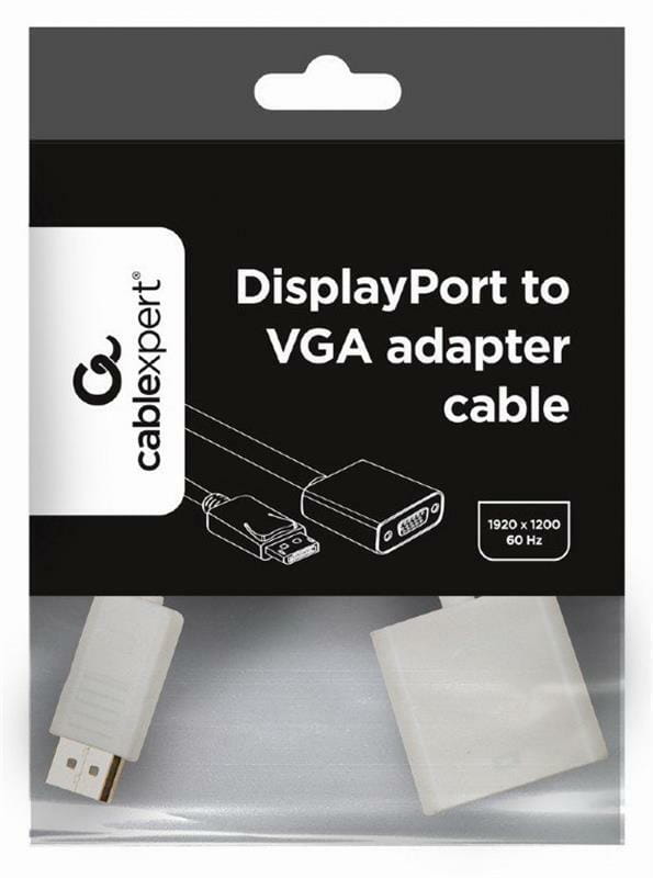 Адаптер Cablexpert DisplayPort - VGA (M/F), 0.15 м, белый (A-DPM-VGAF-02-W) пакет