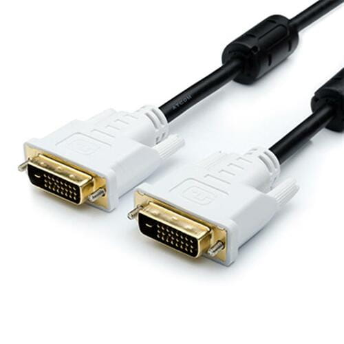 Photos - Cable (video, audio, USB) ATCOM Кабель  DVI - DVI (M/M), 24/24, 5 м, Black/White  9149 (9149)