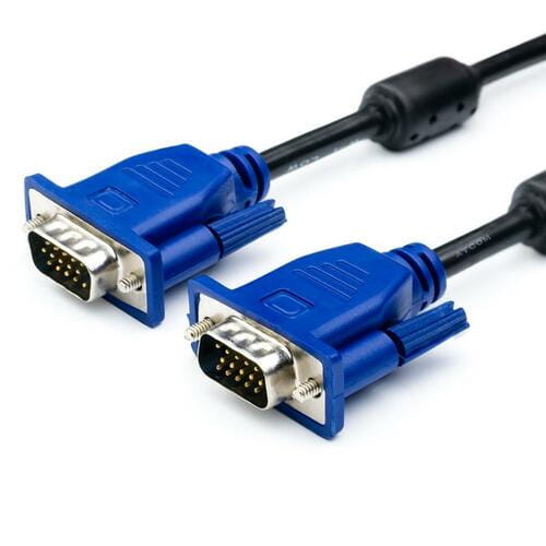 Photos - Cable (video, audio, USB) ATCOM Кабель  VGA - VGA , HD15, 1080p, з 2-ма фер. кільцями, 3 м, чорн (M/M)