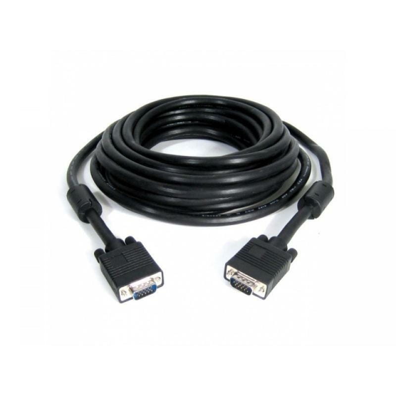 Кабель Cablexpert VGA - VGA (M/M), HD15, с 2-мя фер. кольцами, черный, 20 м (CC-PPVGA-20M-B) пакет
