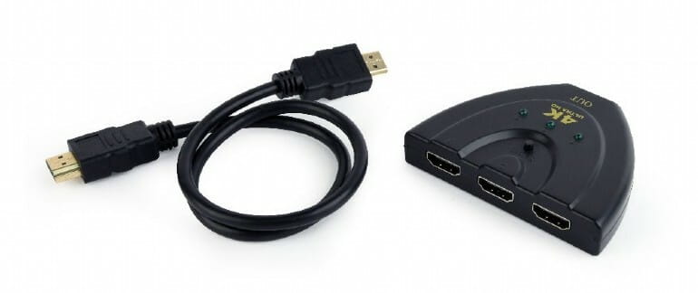 Переключатель HDMI-интерфейса Cablexpert HDMI - 3хHDMI V 1.4 (M/F), 0.5 м, черный (DSW-HDMI-35) блистер