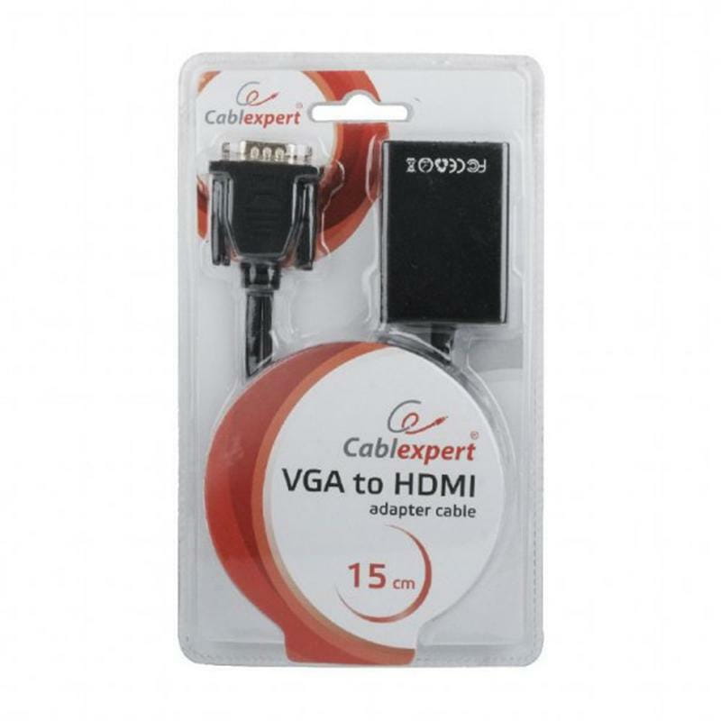 Адаптер Cablexpert HDMI - VGA (F/M), 0.15 м, Black (A-VGA-HDMI-01)