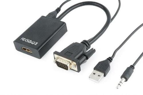 Photos - Cable (video, audio, USB) Cablexpert Адаптер  HDMI - VGA (F/M), 0.15 м, Black  A-VGA-H (A-VGA-HDMI-01)