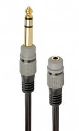 Аудіо-кабель Cablexpert 3.5 мм - 6.35 мм (F/M), 0.2 м, чорний (A-63M35F-0.2M)