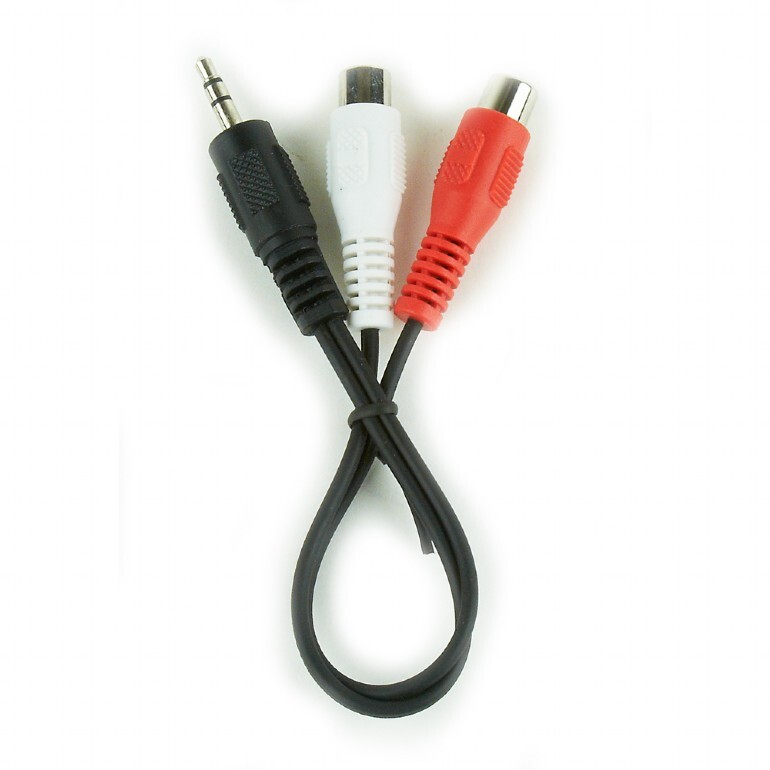 Аудио-кабель Cablexpert 3.5 мм - 2xRCA (M/F), 0.2 м, черный (CCA-406)