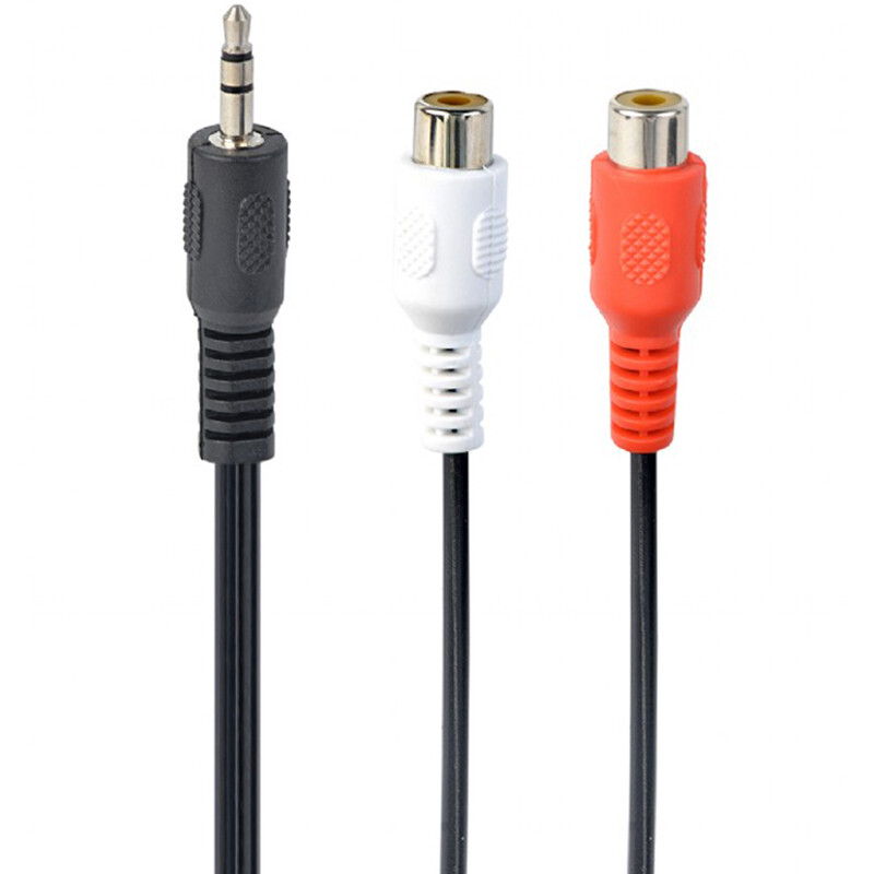 Аудио-кабель Cablexpert 3.5 мм - 2xRCA (M/F), 0.2 м, черный (CCA-406)