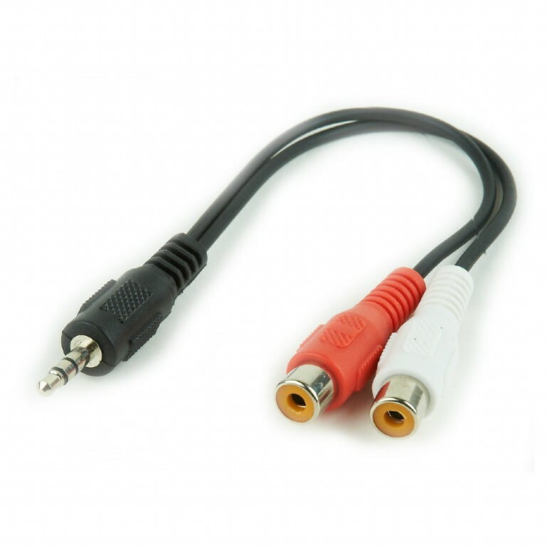 Аудио-кабель Cablexpert 3.5 мм - 2xRCA (M/F), 0.2 м, черный (CCA-406)