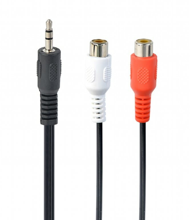 Аудио-кабель Cablexpert 3.5 мм - 2xRCA (M/F), 0.2 м, черный (CCA-406)