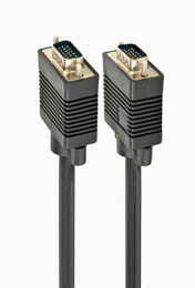 Кабель Cablexpert VGA - VGA (M/M), HD15, с 2-мя фер. кольцами, черный, 10 м (CC-PPVGA-10M-B) пакет