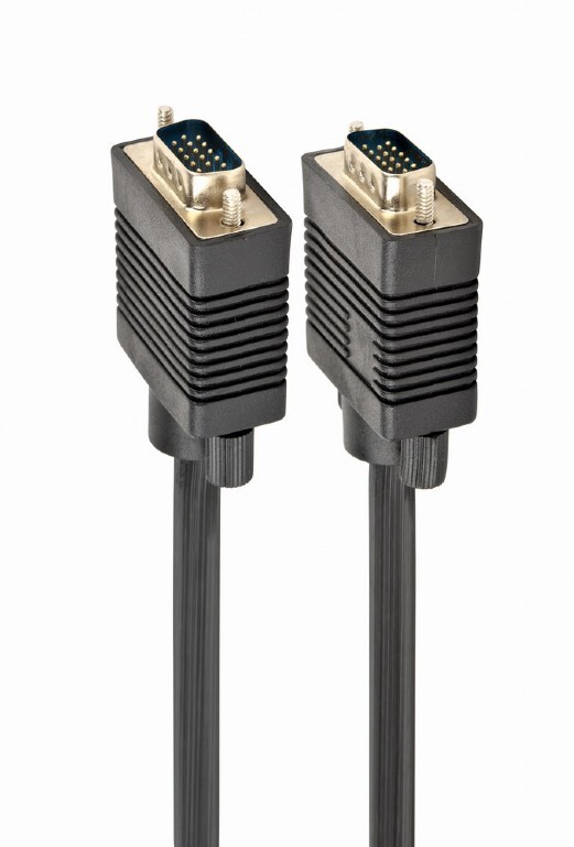 Кабель Cablexpert VGA - VGA (M/M), HD15, с 2-мя фер. кольцами, черный, 10 м (CC-PPVGA-10M-B) пакет