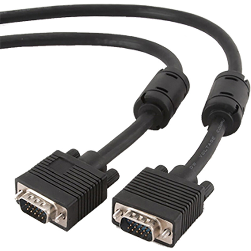 Кабель Cablexpert VGA - VGA (M/M), HD15, с 2-мя фер. кольцами, черный, 10 м (CC-PPVGA-10M-B) пакет