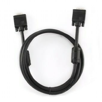 Кабель Cablexpert VGA - VGA (M/M), HD15, с 2-мя фер. кольцами, черный, 5 м (CC-PPVGA-5M-B) пакет