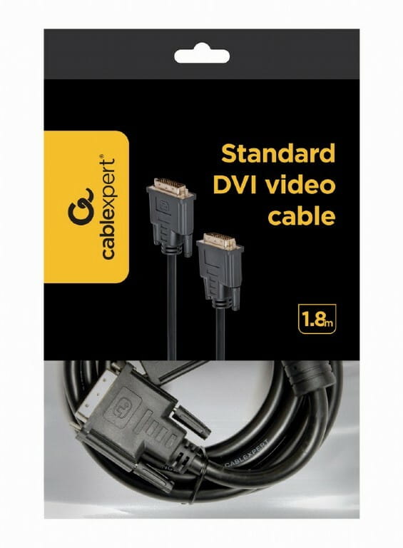 Кабель Cablexpert DVI - DVI (M\M), 1.8 м, черный (CC-DVI-BK-6) пакет