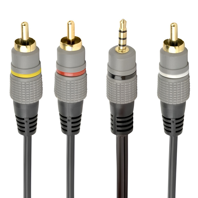 Аудио-кабель Cablexpert 3.5 мм - 3хRCA (M/M), 1.5 м, Black (CCAP-4P3R-1.5M)