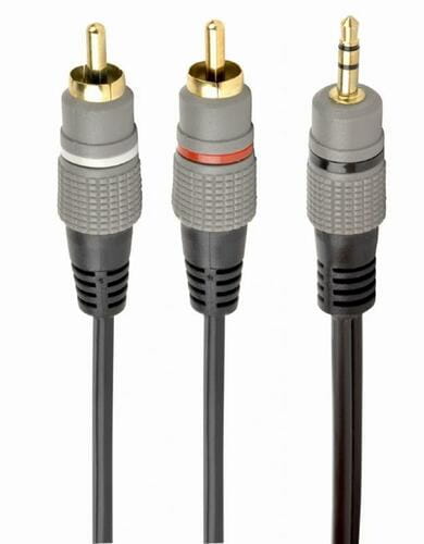 Photos - Cable (video, audio, USB) Cablexpert Аудіо-кабель  2хRCA - 3.5 мм (M/M), 5 м, чорний  CCA (CCA-352-5M)