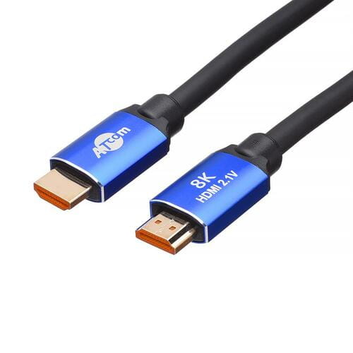 Photos - Cable (video, audio, USB) ATCOM Кабель  HDMI - HDMI V 2.1 (M/M), 2 м, Black/Blue  88888 (88888)