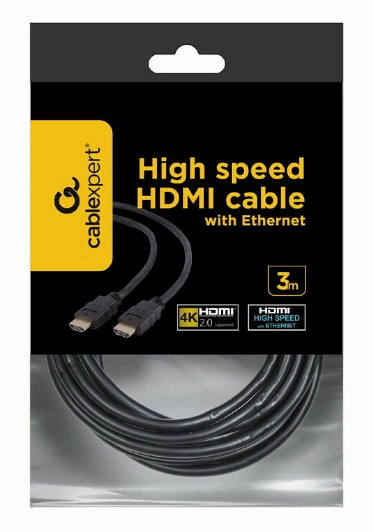 Кабель Cablexpert HDMI-HDMI v1.4, M/M, 3 м, черный (CC-HDMI4-10) пакет