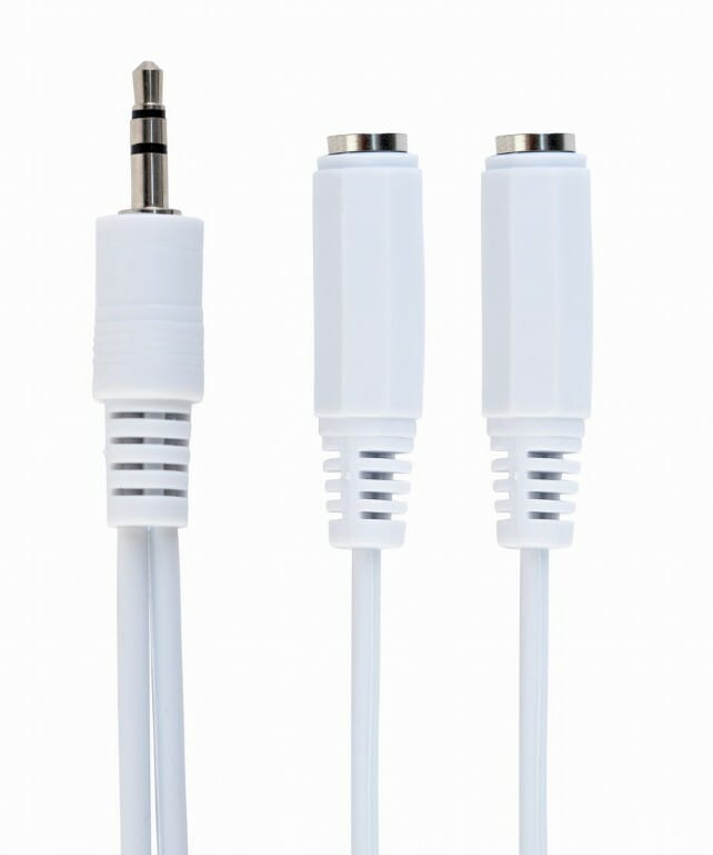 Аудіо-кабель Cablexpert 3.5 мм - 2х3.5 мм (M/F), 0.1 м, White (CCA-415W)