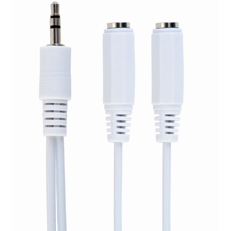 Аудио-кабель Cablexpert 3.5 мм - 2х3.5 мм (M/F), 0.1 м, White (CCA-415W)