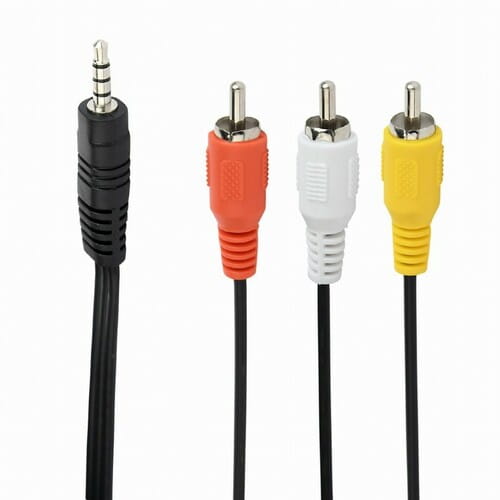 Photos - Cable (video, audio, USB) Cablexpert Аудіо-кабель  3.5 мм - 3хRCA (M/M), 2 м, чорний  CC (CCA-4P2R-2M)