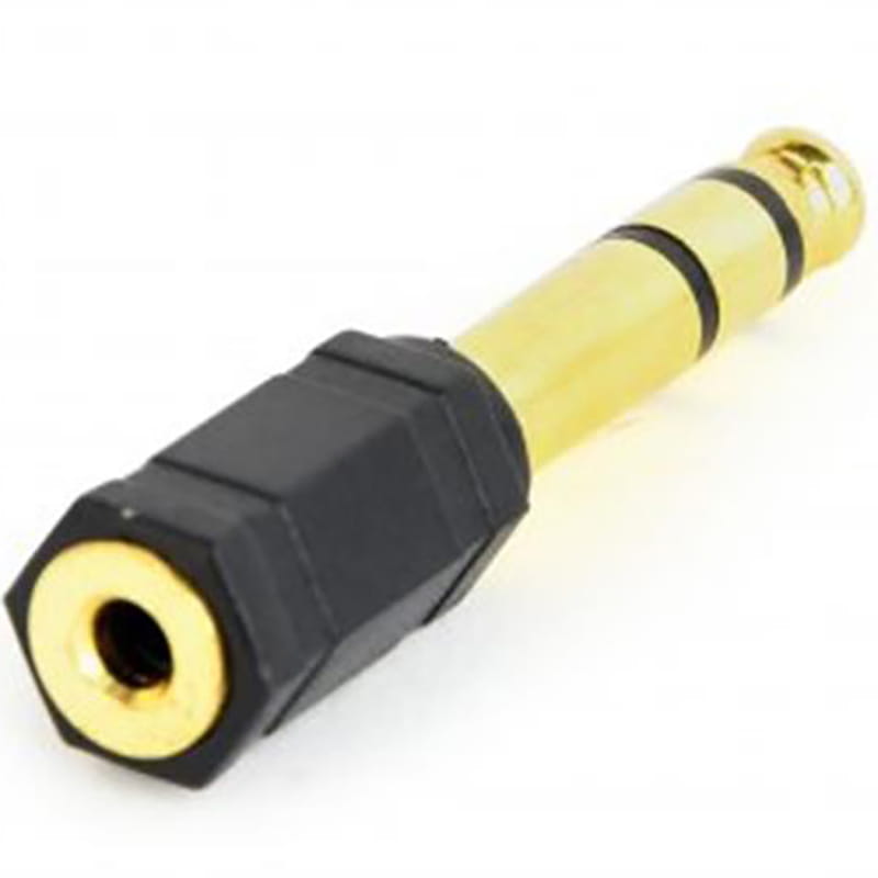Адаптер Cablexpert 6.35 мм - 3.5 мм (M/F), черный (A-6.35M-3.5F)
