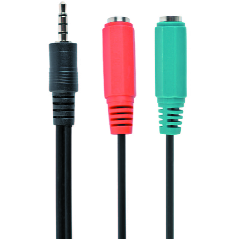 Аудио-кабель Cablexpert 3.5 мм - 2х3.5 мм (M/F), 0.2 м, Black (CCA-417)