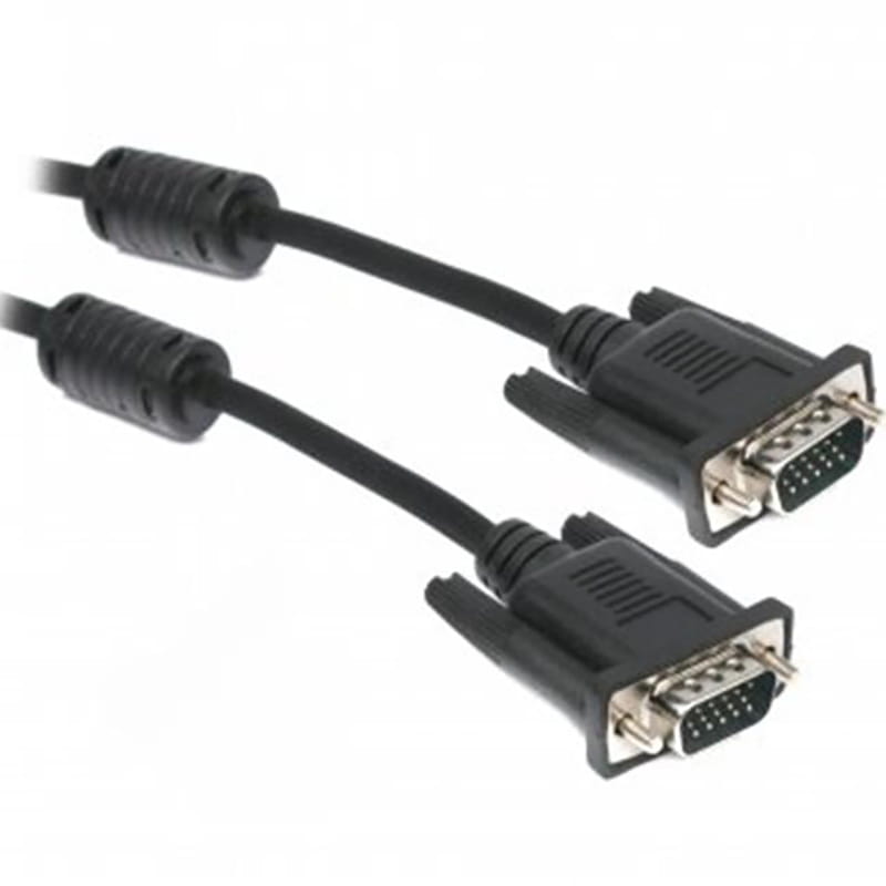 Кабель Maxxter VGA - VGA (M/M), HD15, 3+4C, с 2-мя ферритами, 3 м, черный (V-VGA-10) пакет