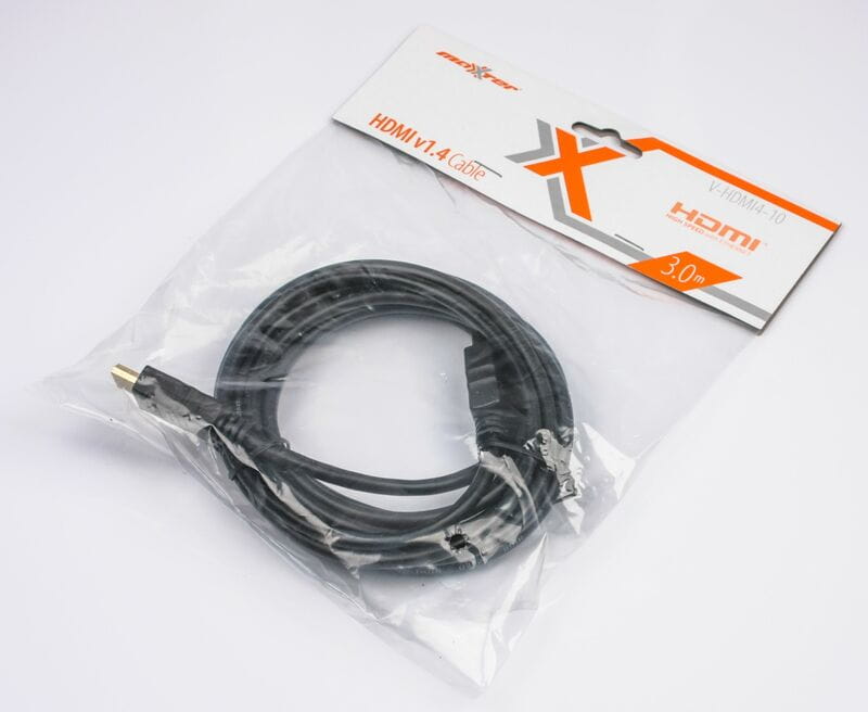 Кабель Maxxter HDMI - HDMI V 1.4 (M/M), 3 м, черный (V-HDMI4-10) пакет