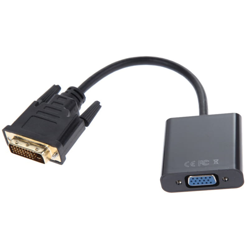 Переходник Atcom DVI - VGA (M/F), Dual Link, 0.1 м, Black (9214)