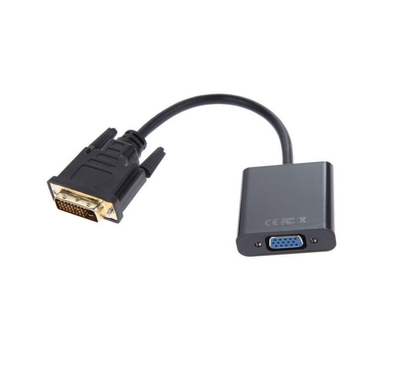 Переходник Atcom DVI - VGA (M/F), Dual Link, 0.1 м, Black (9214)