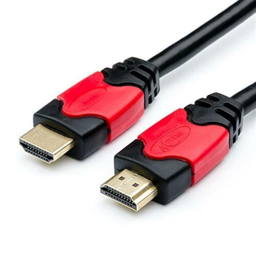 Photos - Cable (video, audio, USB) ATCOM Кабель  HDMI - HDMI V 2.0 (M/M), 4K, 1 м, чорний/червоний  пак (24941)