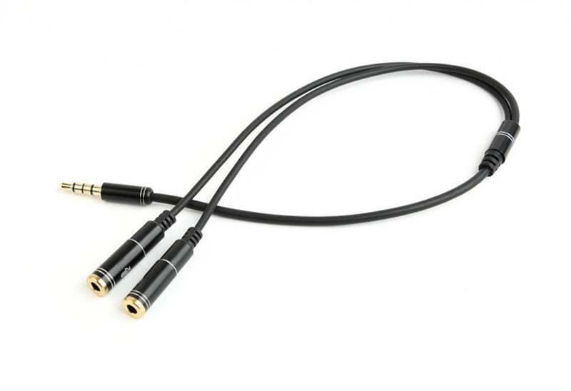 Аудио-кабель Cablexpert 3.5 мм - 2х3.5 мм (M/F), 0.2 м, черный (CCA-417M)