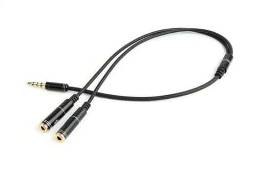Photos - Cable (video, audio, USB) Cablexpert Аудіо-кабель  3.5 мм - 2х3.5 мм (M/F), 0.2 м, чорний  (CCA-417M)
