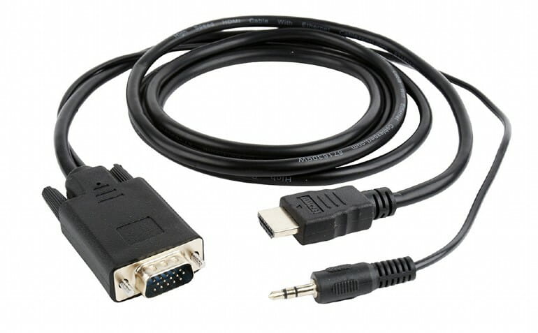 Кабель Cablexpert HDMI - VGA+3.5 мм V 1.4 (M/M), 1.8 м, черный (A-HDMI-VGA-03-6) пакет