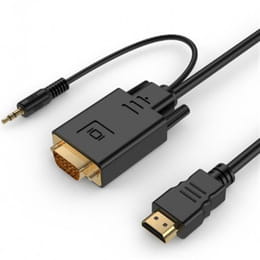 Кабель Cablexpert HDMI - VGA+3.5 мм V 1.4 (M/M), 1.8 м, черный (A-HDMI-VGA-03-6) пакет