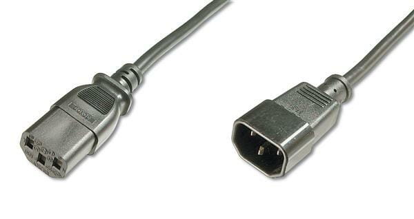 Мережевий шнур Digitus (C14/M - C13/F) 1.8m, black (AK-440201-018-S)