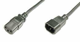 Мережевий шнур Digitus (C14/M - C13/F) 1.8m, black (AK-440201-018-S)