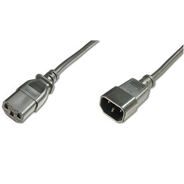 Мережевий шнур Digitus (C14/M - C13/F) 1.8m, black (AK-440201-018-S)