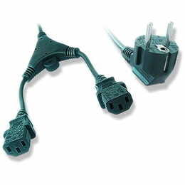 Кабель силовий Cablexpert (PC-186-ML6) CEE7/17-C13*2, чорний, 2 м, Y-подібний