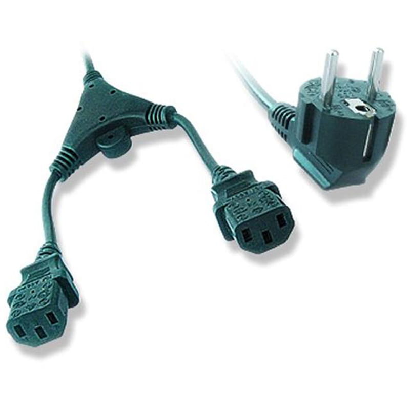 Кабель силовой Cablexpert (PC-186-ML6) CEE7/17-C13*2, черный, 2 м, Y-образный