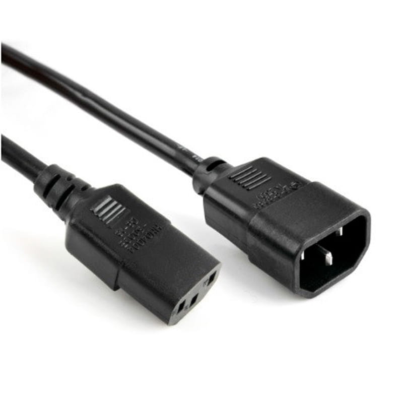 Силовой кабель PC-Monitor (перемычка) 0,75мм IEC C13-C14, 1,8 м.