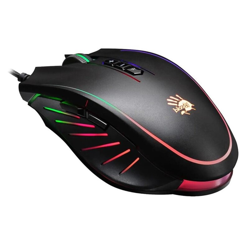 Миша Bloody Q81 Neon XGlide Curve Black