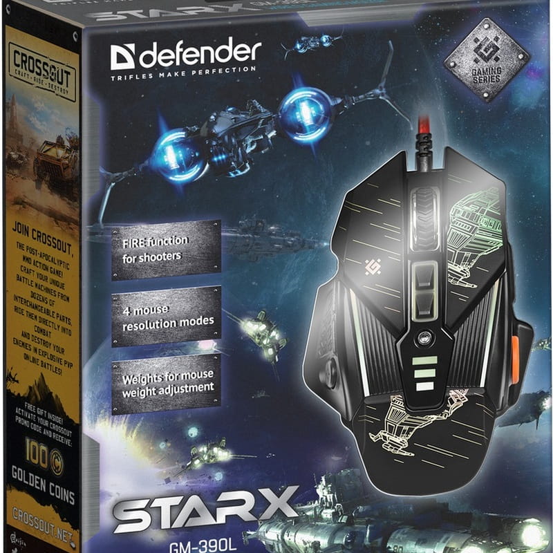 Миша Defender sTarx GM-390L Black (52390)