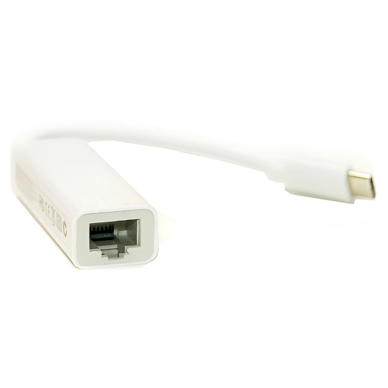 Адаптер PowerPlant USB Type-C - RJ45 (M/F), 0.12 м, White (DV00DV4067)