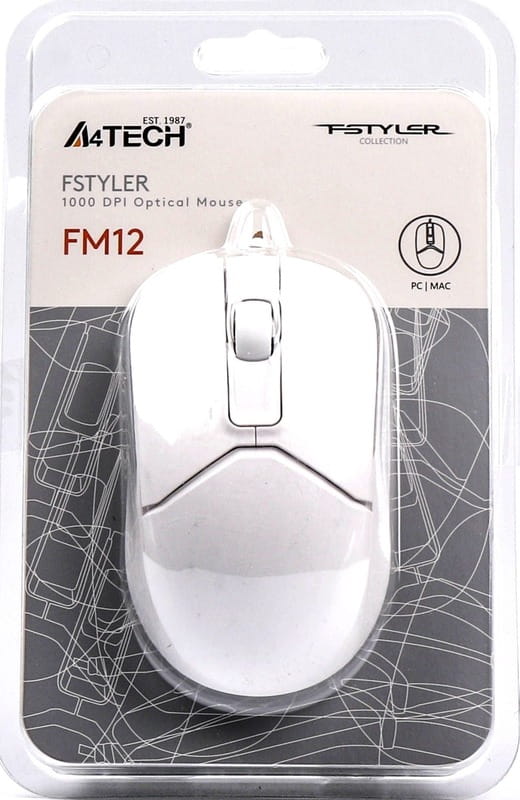Мышь A4Tech Fstyler FM12 White
