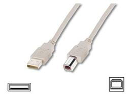 Кабель DIGITUS USB 2.0 (AM/BM) 3.0m, biege (AK-300102-030-E)