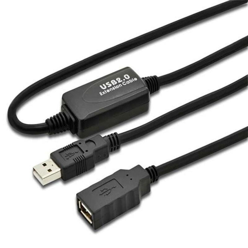 Кабель Digitus USB 2.0 (AM/AF) 10.0m, активний, Black (DA-73100-1)