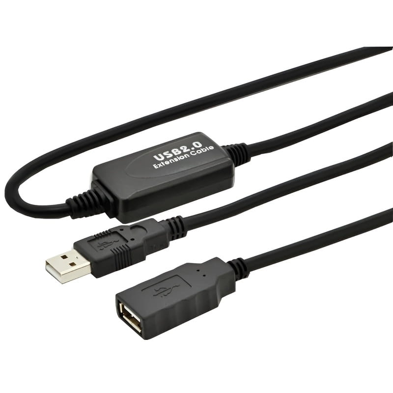 Кабель Digitus USB 2.0 (AM/AF) 10.0m, активний, Black (DA-73100-1)